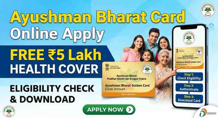 Ayushman Bharat Card Online Apply — Free ₹5 Lakh Health Cover, Eligibility & Download