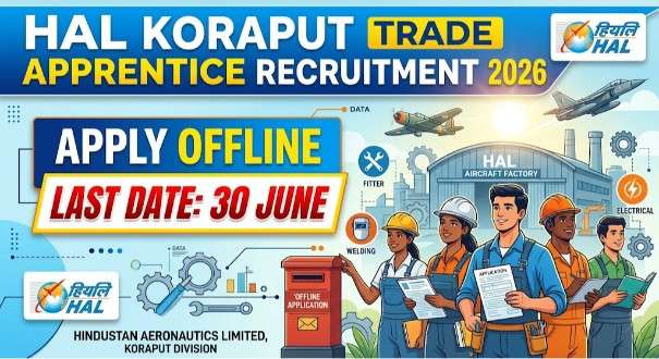 HAL Koraput Trade Apprentice Recruitment 2026 — Apply Offline, Last Date 30 June